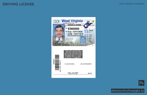 USA, West Virginia: Beispiel für einen Führerschein